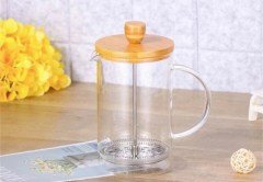 Borasilikat Cam Lüx 350ml Bambu Kapaklı French Press