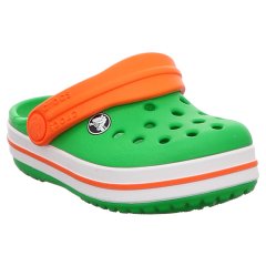 CROCS CROCBAND CLOG K GRASS GREEN WHITE BALAZING ORANGE