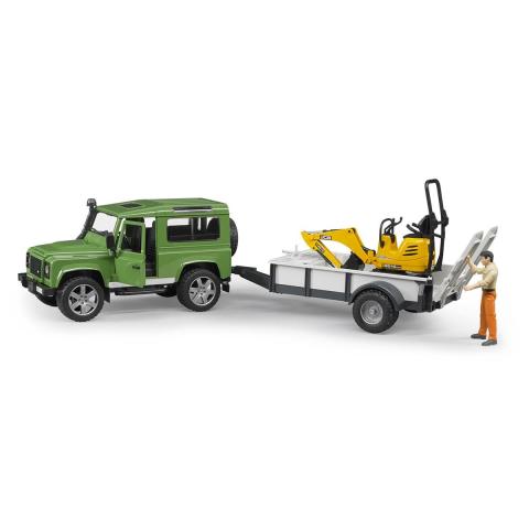 Bruder Land Rover Arazi Aracı ve Jcb Mini Kazıcı BR02593
