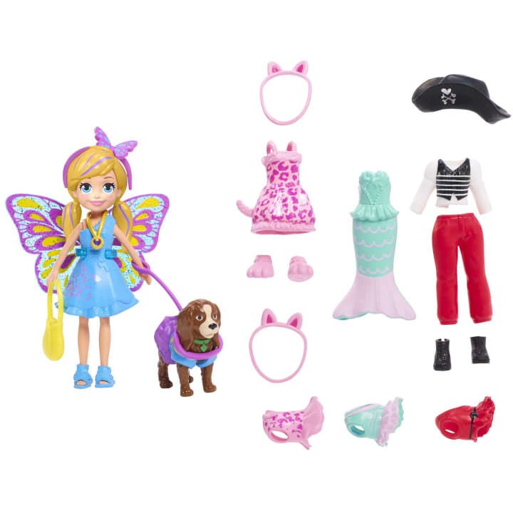 Polly Pocket ve Hayvan Dostu Kostüm Giyiyor Oyun Seti