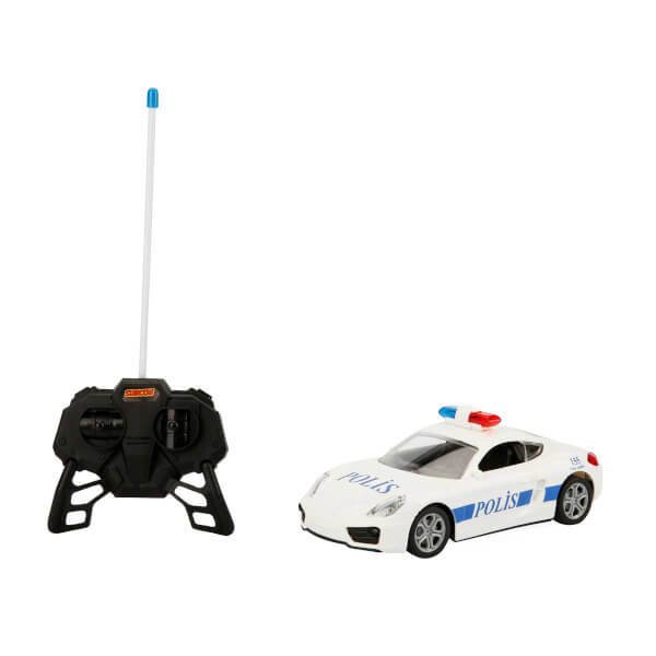 1:20 Uzaktan Kumandalı Suncon USB Şarjlı Işıklı Polis Arabası Beyaz