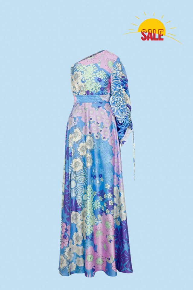 Blue Floral Long Dress