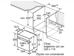 HBG656ES6 Serie | 8 Ankastre Fırın 60 x 60 cm Paslanmaz çelik