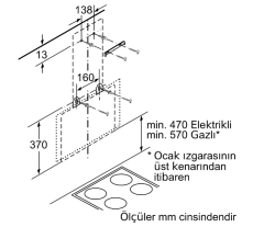 DWK68AK20T Serie | 6 Duvar Tipi Davlumbaz 60 cm Beyaz Cam Yüzey