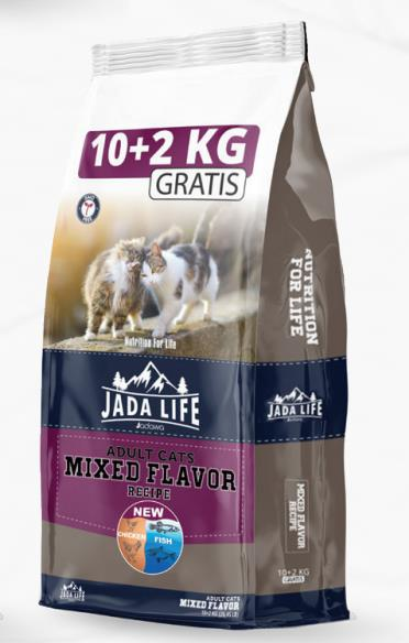 Jada Life Cat Chicken&Fish Tavuk ve Balıklı Yetişkin Kedi Maması 10 + 2 Kg