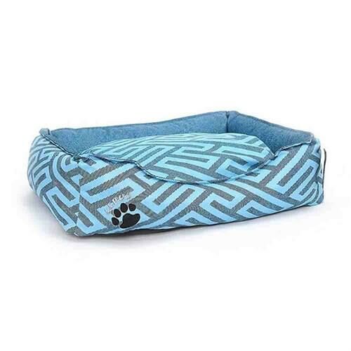 New Premium Desenli Köpek Yatağı Mavi Medium