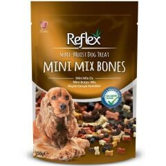 Semi-Moist Dog Treat Mini Mix Bones Karışık Minik Kemik Şekilinde Yumuşak Köpek Ödül Maması 150 gr