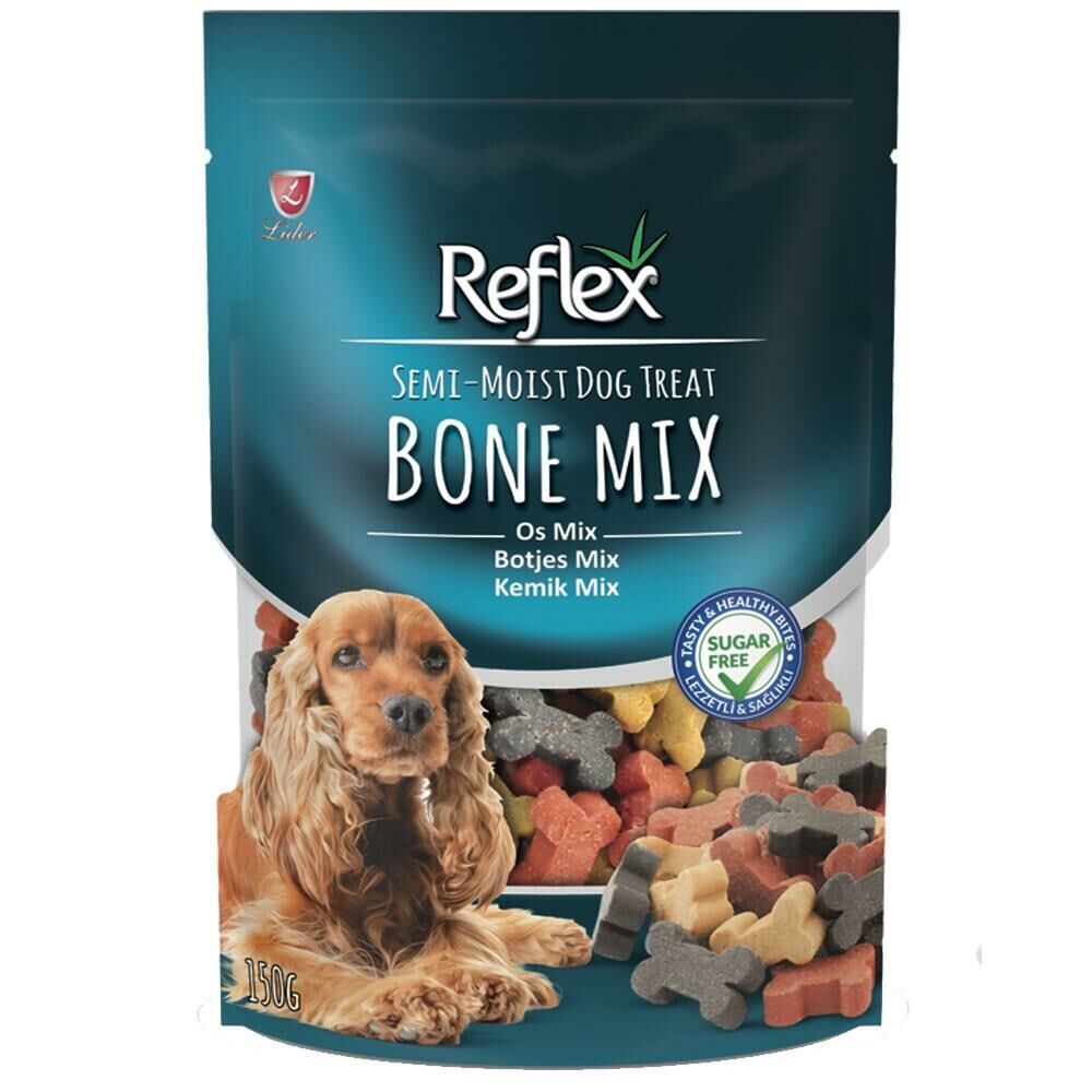 Semi-Moist Dog Treat Bone Mix Karışık Kemik Şekilinde Yumuşak Köpek Ödül Maması 150 gr