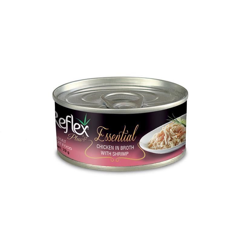 Essential Chicken in Broth with Shrimp Tavuklu ve Karidesli Yetişkin Kedi Konservesi 70 Gr