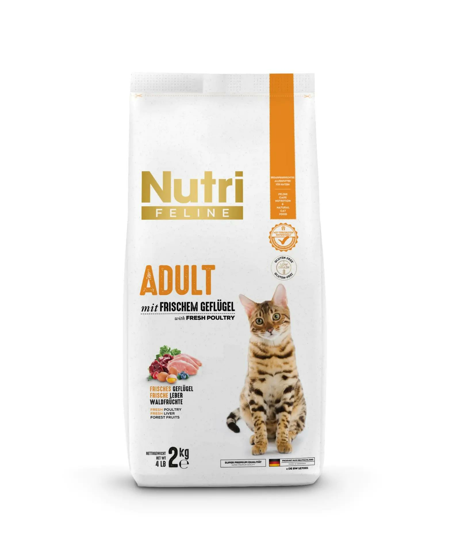 Adult Cat Food with Fresh Poultry Kümes Hayvalı Yetişkin Kedi Maması 2 Kg