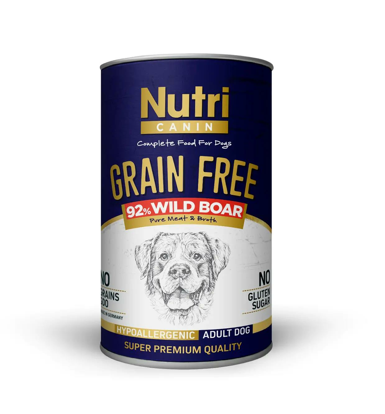 Adult Dog Food with  %92Wild Boar Grain Free %92 Yaban Domuzu Etli Yetişkin Köpek Yaş Maması 400 gr