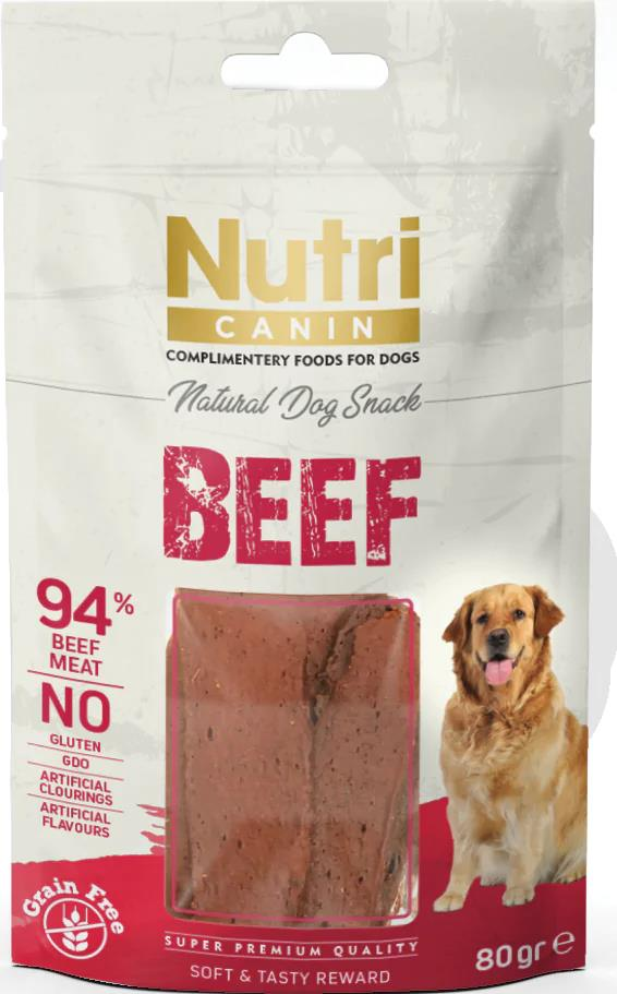 Beef Natural Dog Snack Grain Free Kurutulmuş Dana Eti Tahılsız Köpek Ödülü 80 gr