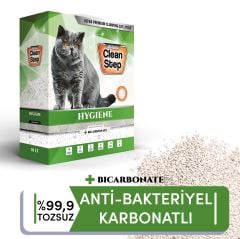 Clean Step Hygiene Bikarbonatlı Antibakteriyel Topaklanan Kokusuz (Parfümsüz) İnce Tane Bentonit Kedi Kumu 10 LT