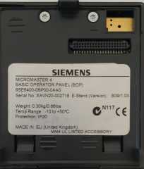 Siemens Keypad 6SE6400-0BP00-0AA0 6SE6 400-0BP00-0AA0