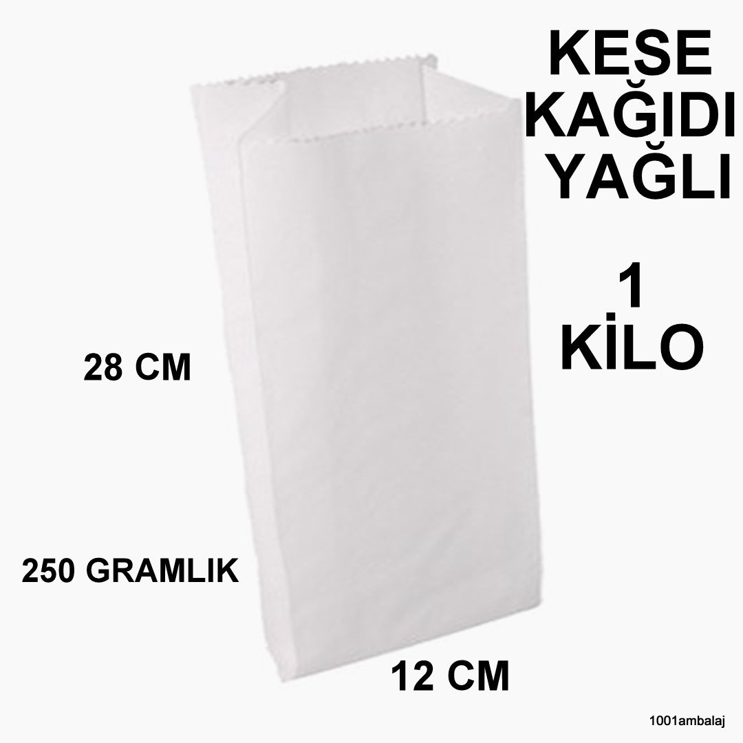 Kese Kağıdı Yağlı Baskısız 250 Gramlık 12X28 Cm 1 Kilo