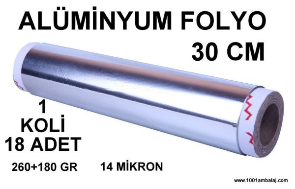 Alüminyum Folyo 30 Cm X 260 +180 Gr 14 Micron 18 Adet 1 Koli