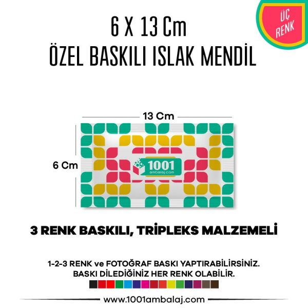 6X13 Cm 1-2-3 Renk Ve Fotoğraf Baskılı İslak Mendil Beyaz (Tripleks Malzeme)