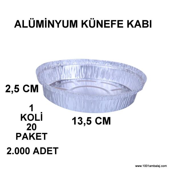 Alüminyum Künefe kabı 100 Lü 20 Paket 1 Koli 1001 Ambalaj