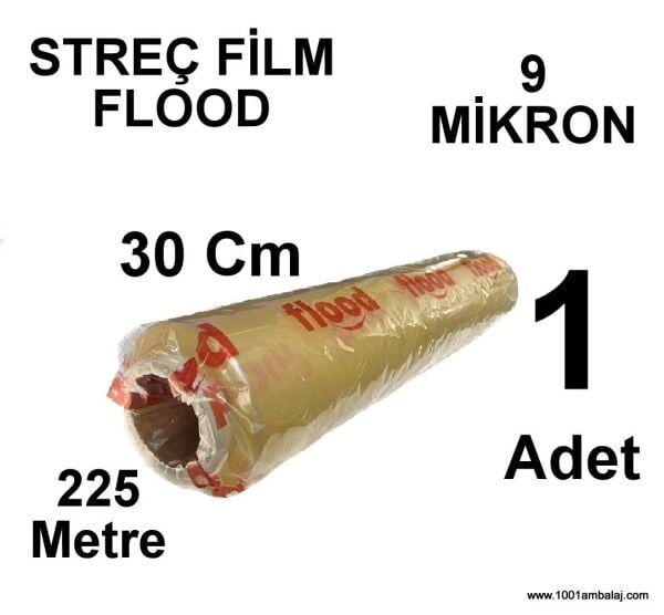 Streç Film Açik 30 X 225 Metre 9 Mikron Flood 1 Adet