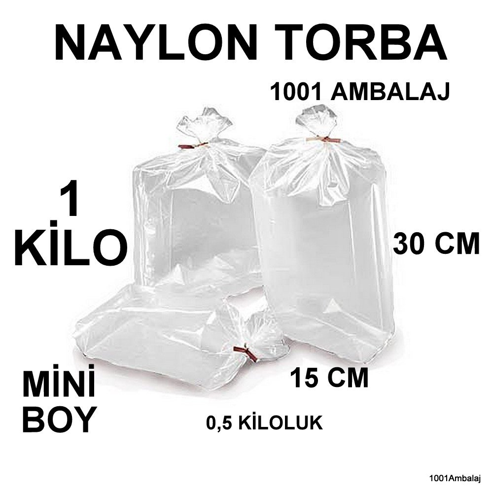 Naylon Torba 15X30 Cm (500 Gramlik) Bakkaliye Torbası 1 Kilo