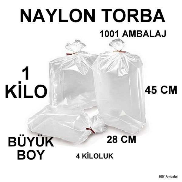 Naylon Torba 28X45 Cm (4 Kiloluk) Bakkaliye Torbası 1 Kilo