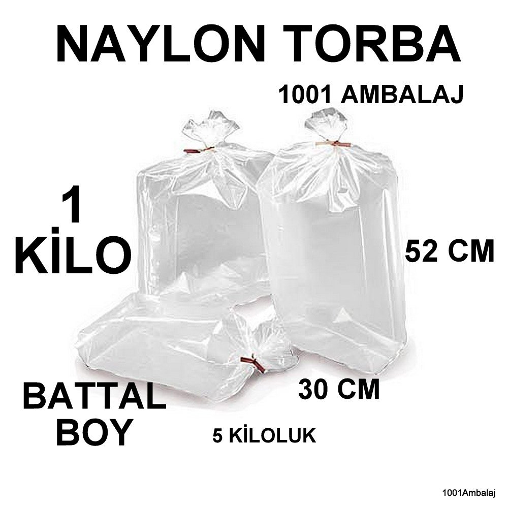 Naylon Torba 30X52 Cm (5 Kiloluk) Bakkaliye Torbası 1 Kilo