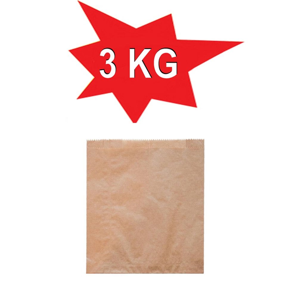 Kese Kağıdı Çizgili Şamua Kraft Hamburger 15X20 Cm 3 Kilo