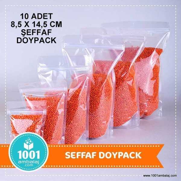 8,5X14,5 Cm Şeffaf * 10 Adet * Kilitli Doypack Torba 50 Gr /70/