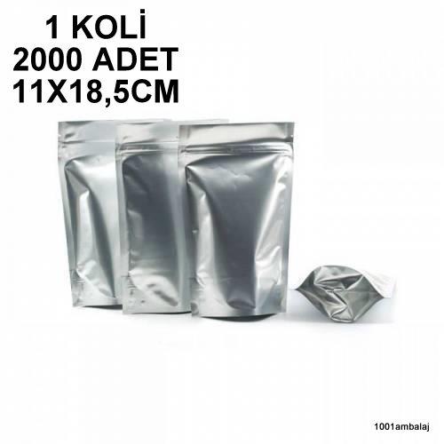11X18,5 Cm Alüminyum 1 Koli 2000 Adet Kilitli Doypack Torba 100 Gr /02/
