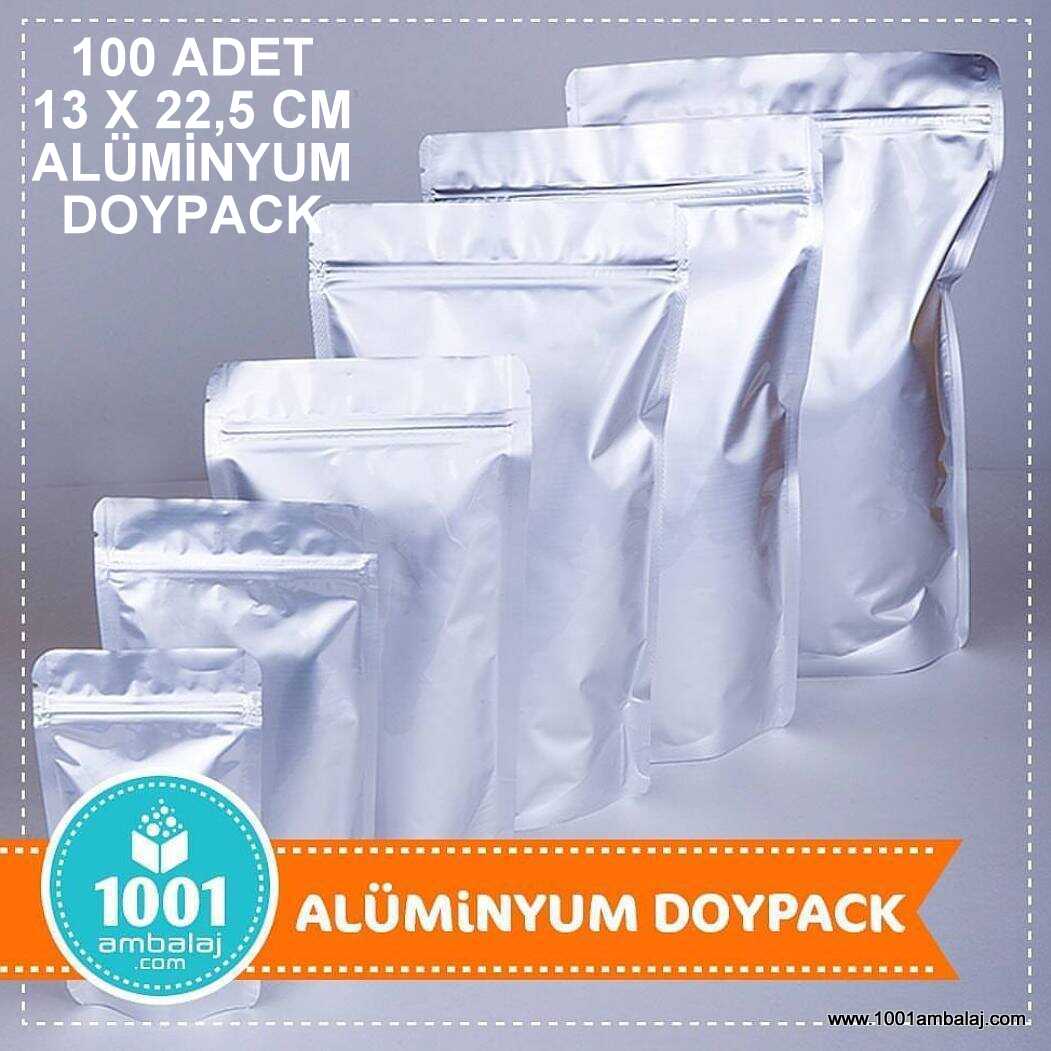 13X22,5 Cm Alüminyum 100 Adet Kilitli Doypack Torba 250 Gr /03/