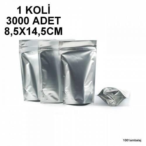 8,5X14,5 Cm Alüminyum 1 Koli 3000 Adet Kilitli Doypack Torba 50 Gr /01/