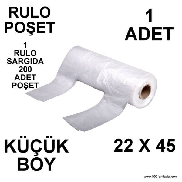 Rulo Poşet Küçük Boy 22X45 Cm 1 Rulo Sargıda 200 Adet Poşet