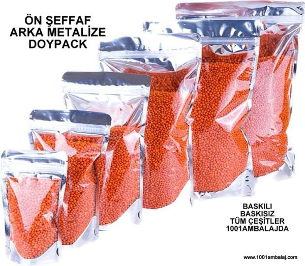 18X29 Cm Şeffaf Metalize Renk Doypack Torba /59/