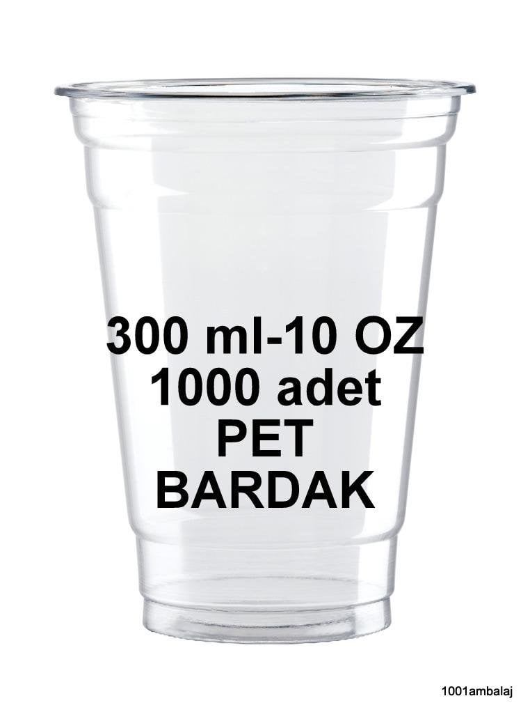 Plastik Bardak 300 Ml 10 Oz 1 Koli 1000 Adet Şeffaf