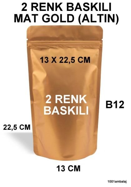 13X22,5 Cm Mat Gold Renk Doypack Torba /26/