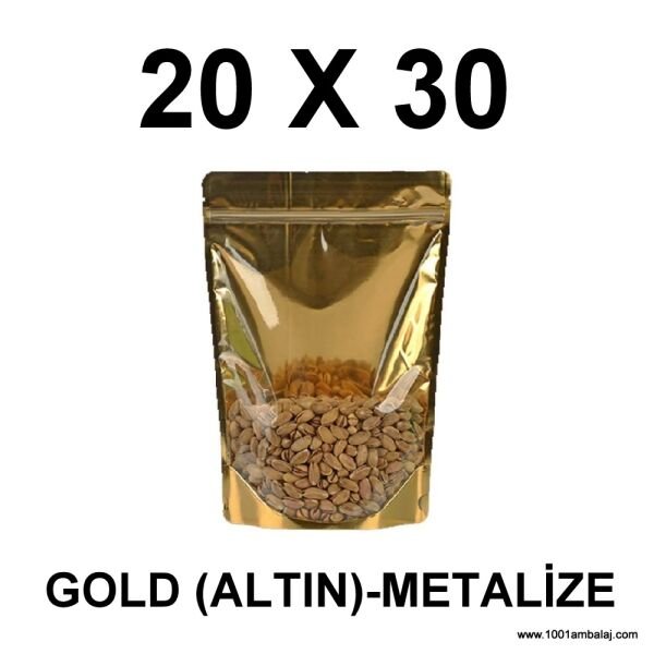 20X30 Cm Gold-Metalize Renk Doypack Torba /52/