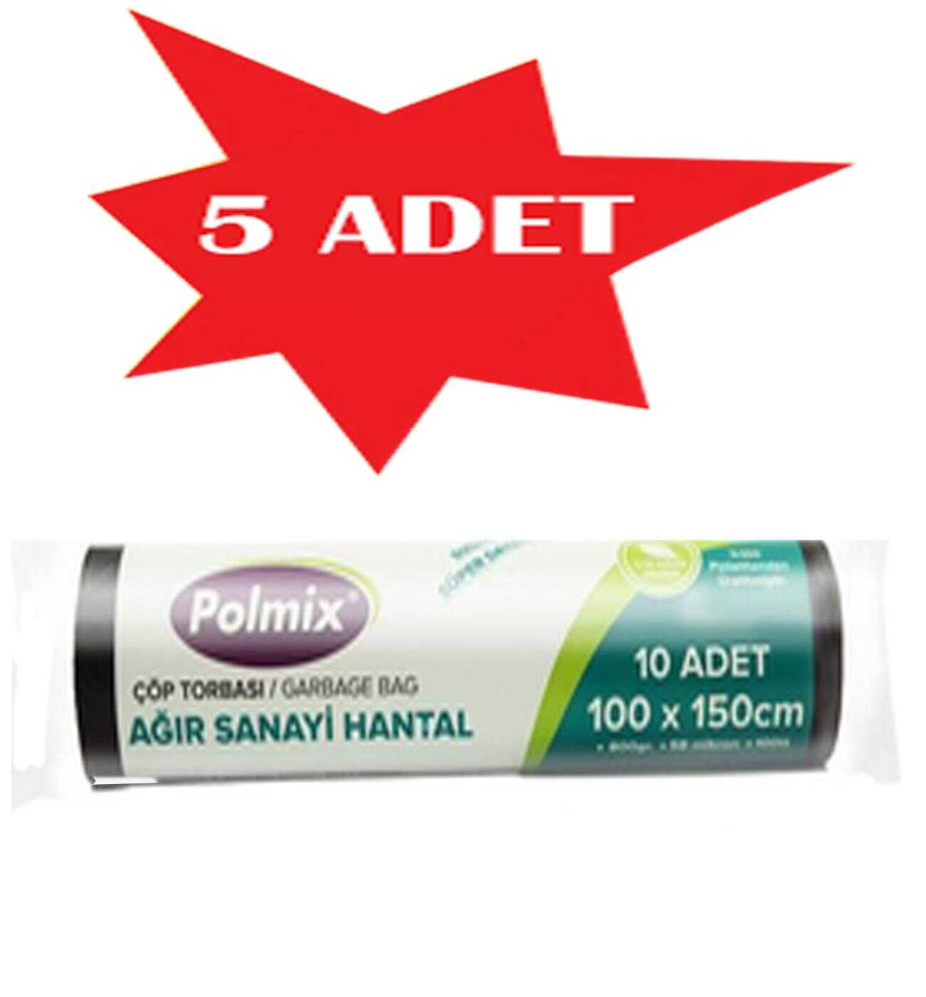 Çöp Torbası Polmix Ağır Sanayi 1000 Gram 100X150 Mavi 5 Paket