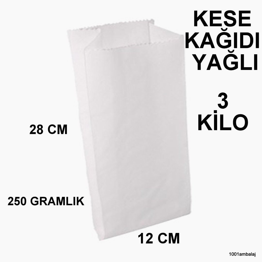 Kese Kağıdı Yağlı Baskısız 250 Gramlık 12X28 Cm 3 Kilo