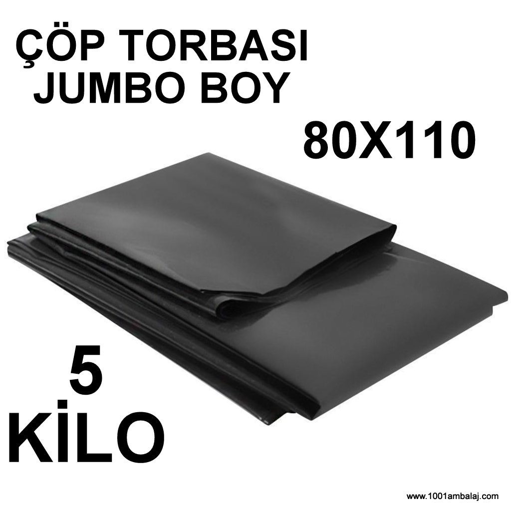 Çöp Torbası Jumbo Boy Gram 80X110 Cm Siyah 5 Kilo