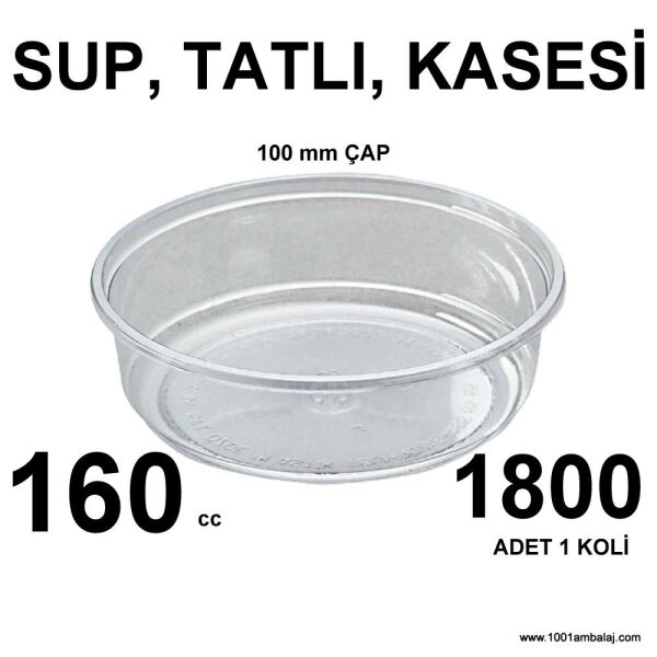 Plastik Sup Kasesi 100 Mm Çap 160 Cc 100 Lü 18 Paket 1 Koli