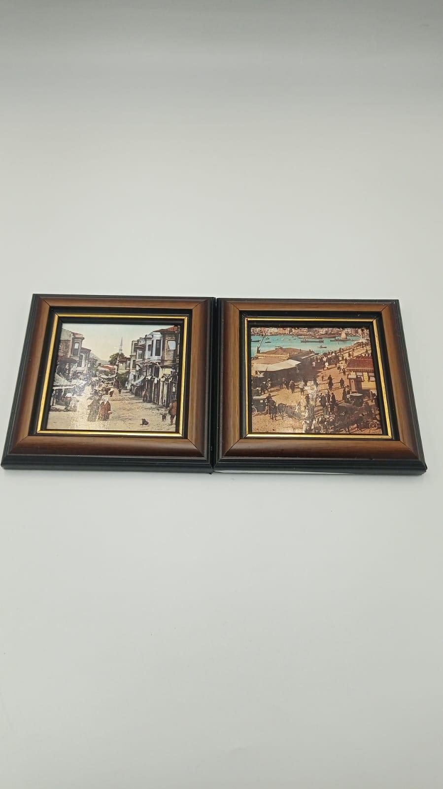 Eski İstanbul Resimleri Ölçü 12,5X1,8X12,5 Cm X 2 Adet