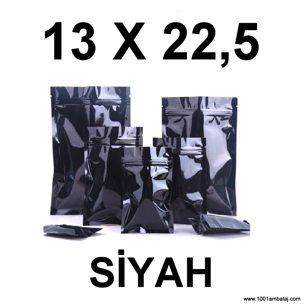 13X22,5 Cm Siyah Renk Doypack Torba /63/