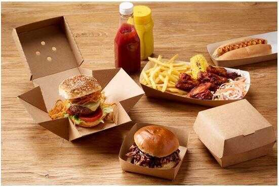 Hamburger Kutusu Fast Food Kraft Orta Boy 114X114X90 90 Adet