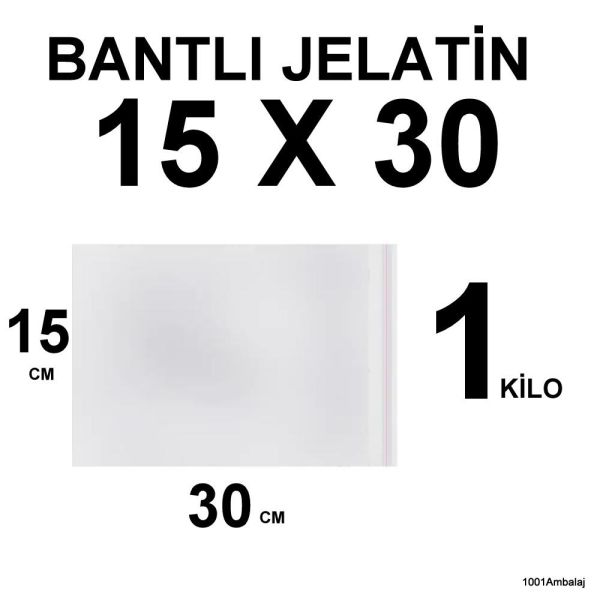 Bantlı Jelatin Torba 15X30 Cm 1 Kilo 1001 Ambalaj