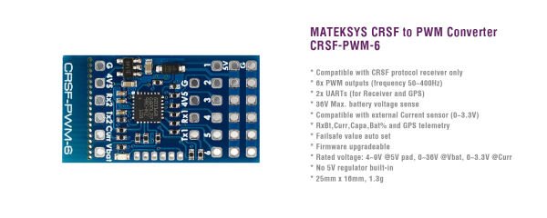 CRSF to PWM Converter CRSF-PWM-6