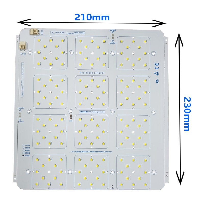 144x1 Watt Osram 2835 Ledli Modül 210x230mm Kanopi PCB