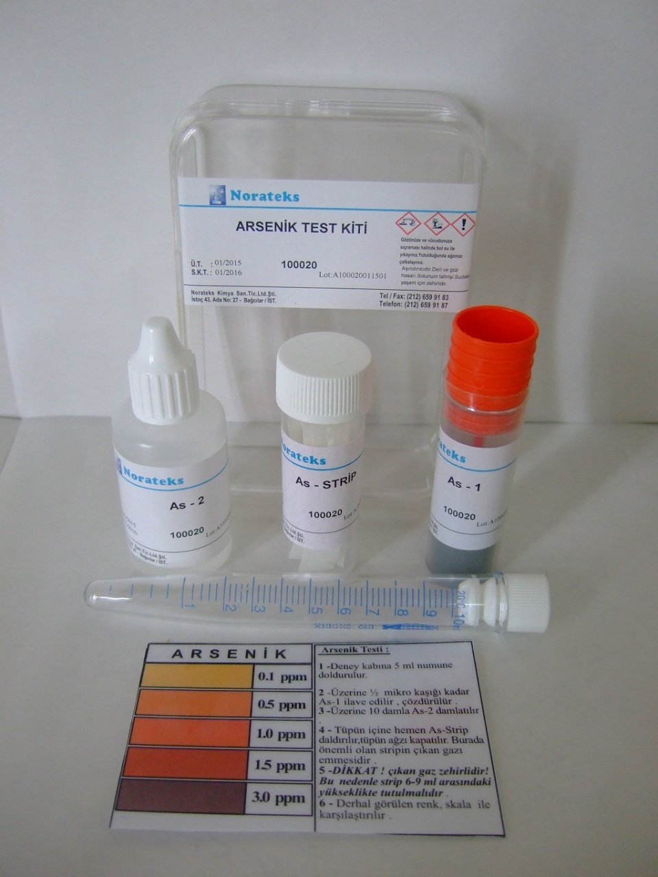 Arsenik Test Kiti ( 0,1  0,5  1  1,5  3 ) (Adet)