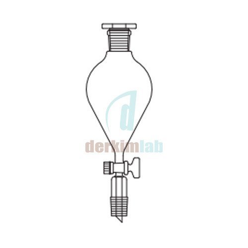 Damlatma hunisi, Armudi tip, Cam Musluklu 100 ml Hacim, NS :14,5/23