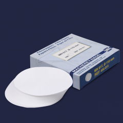 Isolab Filtre Kağıdı, Kantitatif, M&Nagel, 125 mm, Beyaz Bant, Orta Akış Hızı 100 Adet / Paket