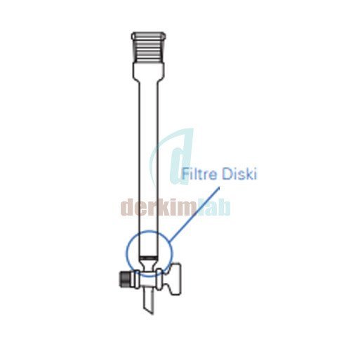 Şilifli, Filtreli*, Cam musluklu Boru Çapı 20 mm, Boy 400 mm, NS :  29/32, 120 ml Hacim